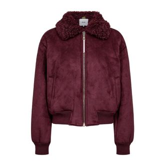 N&uuml;mph Faux Fur Shearling Giacche - - Jackets - Donna - Rosso - M