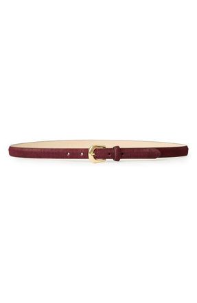 B-Low The Belt Kennedy Mini Genuine Calf Hair Belt in Burgundy Gold at Nordstrom, Size X-Small