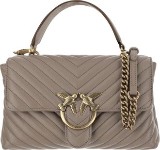 Pinko Love Lady Puff Classic Bag - Dames - Handtassen - Beige - ONE Size - Leer - Tassen