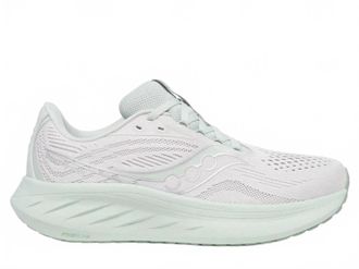 Saucony Womens Ride 18 Running Shoes In Fog/mist