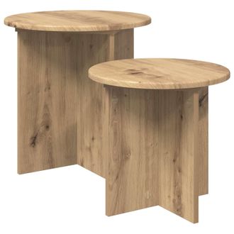 vidaXL Conjunto De Mesas Auxiliares 2 Pcs Roble Artesanal Vidaxl