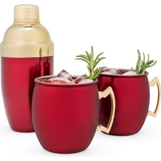 Twine Moscow Mule Mug & Shaker Gift Set in Red at Nordstrom