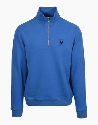 Belstaff Mens BELSTAFF HALF ZIP SWEATSHIRT MARINE BLUE - Navy - Size: 42
