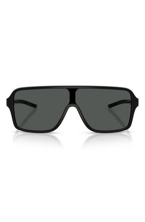 Ferrari 132mm Rectangular Sunglasses in Black Shiny /Dark Grey at Nordstrom