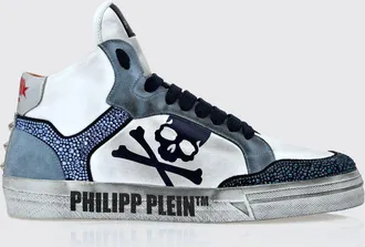 Philipp Plein Sneakers alte Retrokickz TM in pelle e suede con strass e teschio