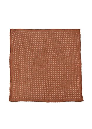 Bespoke Brown Cotton Dotted Pocket Square