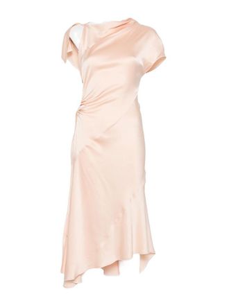 Victoria Beckham Asymmetric Blossom Pink Crepe Back Sat