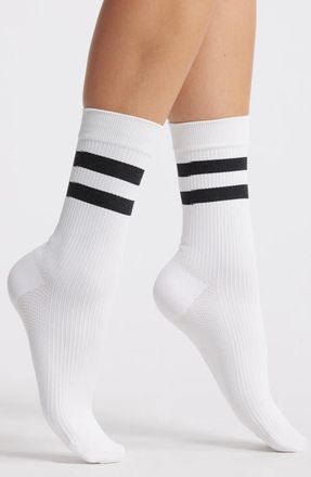 Item m6 Ribbed Compression Crew Socks in White/Black at Nordstrom, Size S-L1