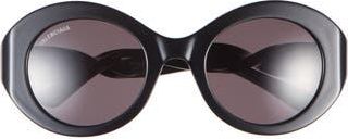 Balenciaga Round Sunglasses in Black Black Grey at Nordstrom Rack