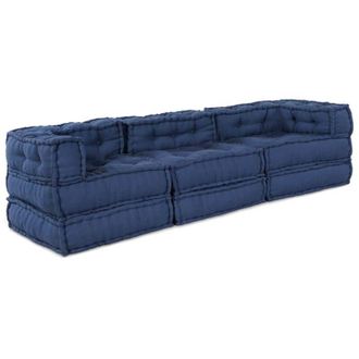 vidaXL Almohada 3 Pcs Azul 70 X 70 X 54 Cm Poli&eacute;ster Vidaxl