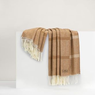 Lands Downunder Montauk Stripe Herringbone Throw in Caramel at Nordstrom