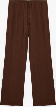 Koton BROEKEN Wijde Broek met Ceintuur en Krinkelstof