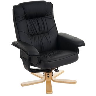 Hhg Nunca Usado] Sill&oacute;n Reclinable Sill&oacute;n Tv Sill&oacute;n Sin Taburete M56 Imitaci&oacute;n Cuero Certificado Mvg, Negro