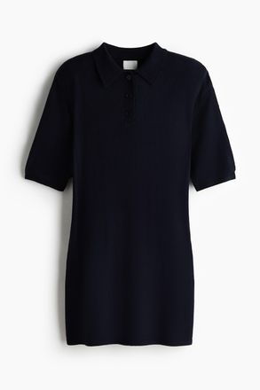 H&M Polokleid aus Feinstrick - Blue
