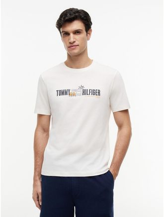 Tommy Hilfiger Mens Cabana Flag Logo T-Shirt - White - XL