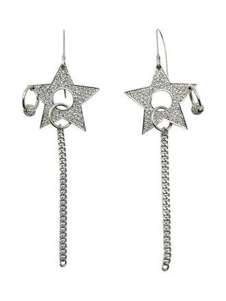 Dior 2000s star-shaped chain earrings - Silver