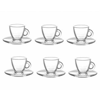 LAV Set di 6 tazzine da caff&egrave; espresso in vetro Roma da 95 ml