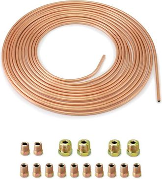 OEM Manguera De Freno Revestida De Cobre De 7,6 M, L&iacute;nea De Freno, Di&aacute;metro Exterior De 4,76 Mm, Di&aacute;metro Interior De 3,3 Mm, Con 16 Tuercas