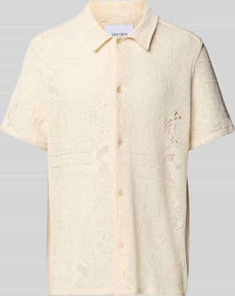 Les Deux Regular Fit Freizeithemd mit Lochstickerei Modell Hector in Offwhite, Gr&ouml;&szlig;e XXL