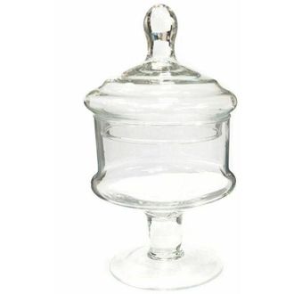 Trade Shop Trade Shop - Vaso Con Coperchio Ampolla Alzatina Biscottiera Per Confettata Vetro 23 Cm