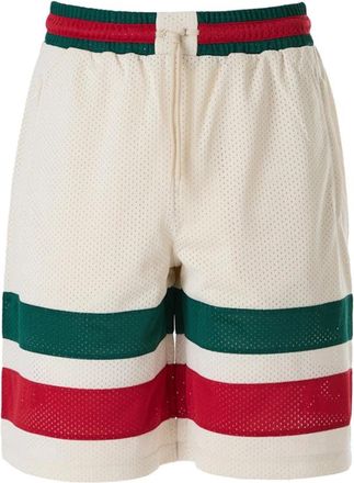 Gucci Logo Shorts - Heren - Korte Broeken - Beige - M - Polyester - Korte Broeken