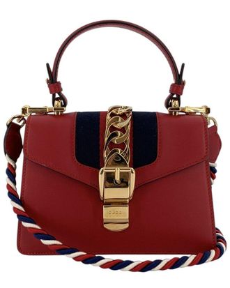 Gucci Red Leather Sylvie Handbag (Authentic Pre-Loved)