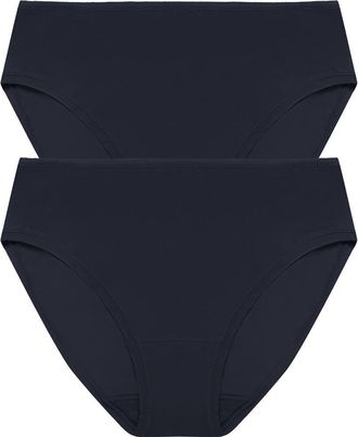 Natori Bliss Bare Cotton Hipster 2-Pack in Storm Cloud at Nordstrom, Size X-Large
