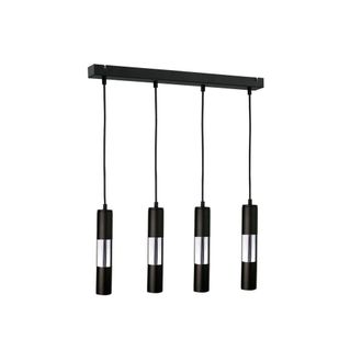 Netlighting Magnum Bar Pendant Ceiling Light Black Silver 60cm 4x GU10