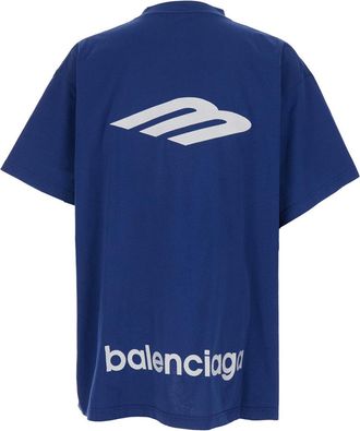 Balenciaga Mens T-Shirt Cotton Blue T-Shirts And Polos