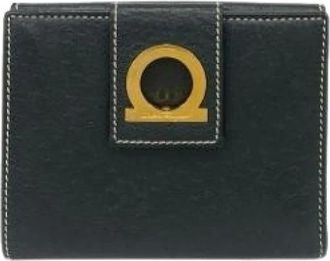 Ferragamo Pre-owned Leren Portemonnee - Dames - Vintage Accessoires - Zwart - ONE Size - Leer - Vintage