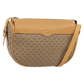 Gucci Pre-owned Cross Body Bags, female, Beige, Size: ONE SIZE Pre-owned Vintage Micro Small GG Canvas Shoulder Bag