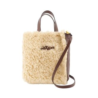 Marni Museo Soft Mini Montone Shopper Bag - female - Marni - Shopping Bags - Beige - ONE SIZE - Bags