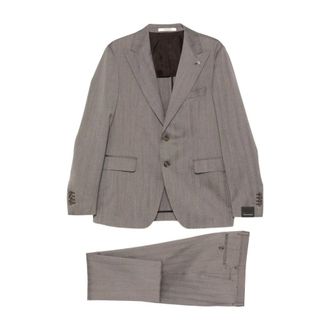 Tagliatore Kostuums, Heren, Grijs, XL, Wol, Single-breasted Pak