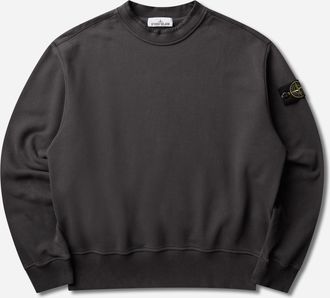 Stone Island Men s Organic Cotton Fleece Crewneck Sweatshirt Lead Grey