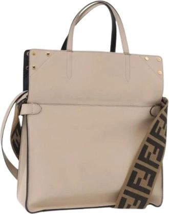 Fendi Pre-owned Vintage Tote Bag - Dames - Vintage Handtas - Beige - ONE Size - Leer - Vintage