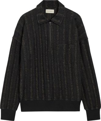 Oliver Spencer Lorimer Two-toned Cotton-blend Polo Jumper - Black - XL