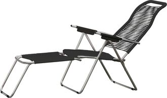 Fiam Liegestuhl Spaghetti, Gestell Aluminium / Bespannung schwarz