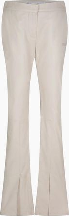 Off-white Womens Leather Trousers - White - Size: 12
