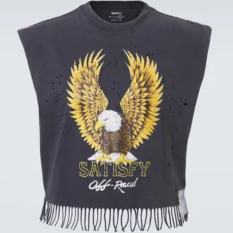 SATISFY MothTech cropped cotton jersey tank top