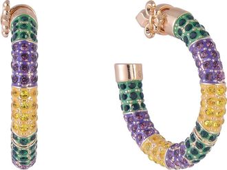 Hallmark Mardi Gras Stone Hoop Earrings in Purple at Nordstrom