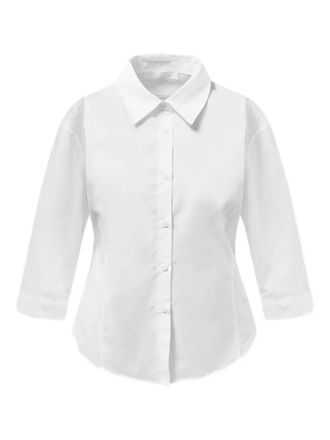 Amomento three-quarter sleeve shirt - women - Polyester/Cotton - 1 - White