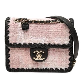 Chanel Pre-owned Tweed Crossbody Bag - Dames - Pre-owned - Roze - Maat: ONE Size Tweed