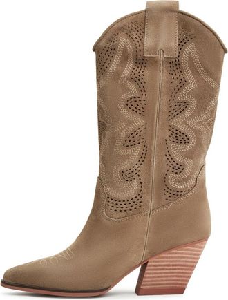 Cesare Gaspari Suede Cowboy Boots Mariana - Brown - Dames - Cowboylaarzen - Bruin - 40 EU - Su&egrave;de - Schoenen