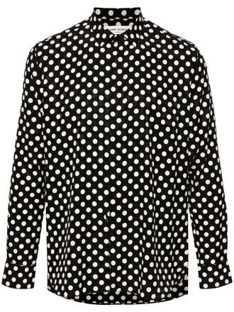 Saint Laurent Zijden overhemd met stippen - Zwart