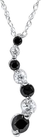 Pompeii3 White Gold 1/2ct Black & White Diamond Journey Pendant