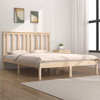 vidaXL Estructura De Cama Doble Sin Colch&oacute;n Madera Maciza Vidaxl