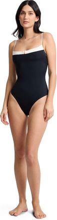 Onia Melanie Stretch Underwire One-Piece in Black/egret at Nordstrom, Size Small