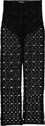 Off-white Off White Gehaakte broek met wijde pijpen voor dames (Zwart)