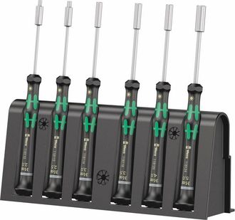Wera 2069/6 Assortimento di giraviti per lelettronica + rack, 6 pezzi