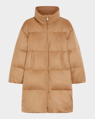 Max Mara Dante Puffer Camel Wool Coat